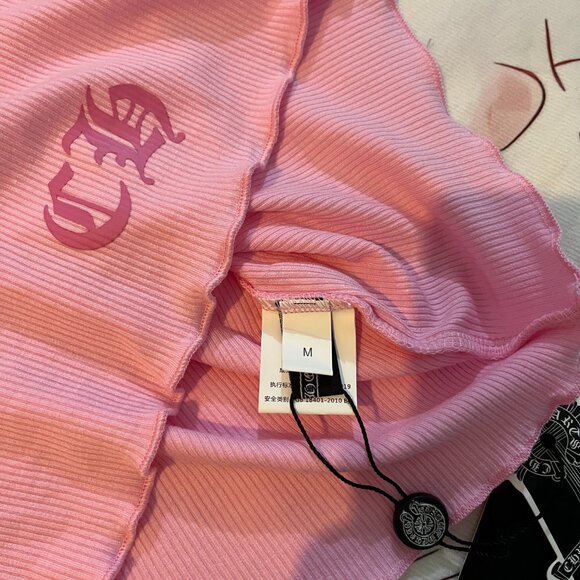 Chrome Hearts Sanskrit Print Pink Ribbed Vest - Picture 5 of 7